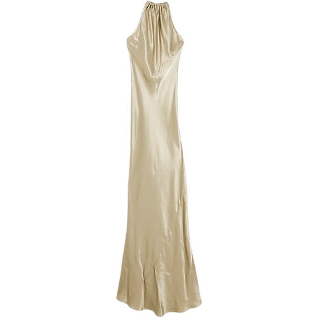 River Island Womens Gold Halter Neck Slip Maxi Dress - 6