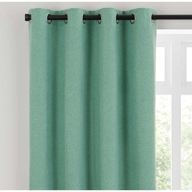 Luna Brushed Blackout Eyelet Curtains - Jade Mist