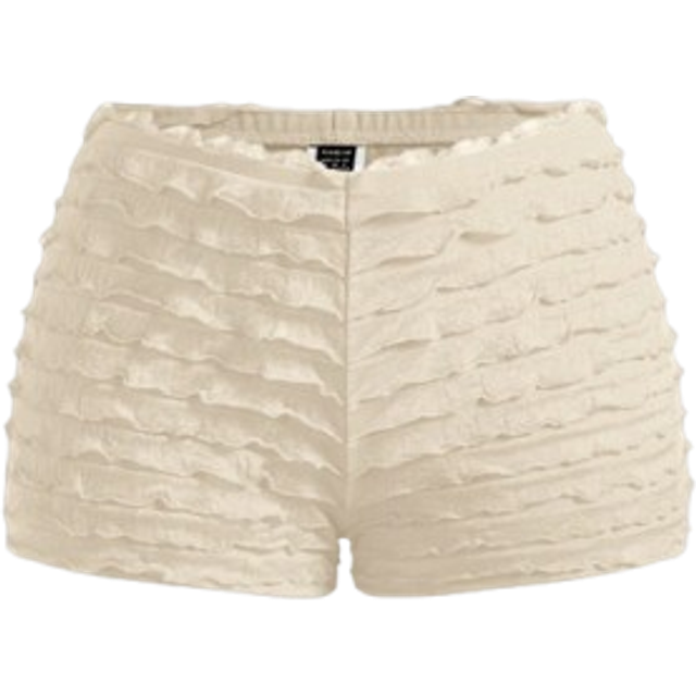 SHEIN Women&#39;s Casual Fashion Low Rise Slim Fit Elasticity Mini Shorts Women Boxer Shorts Ruffle Shorts Bottoms All-Match Shorts Tomato Girl Summer Kawaii Bo