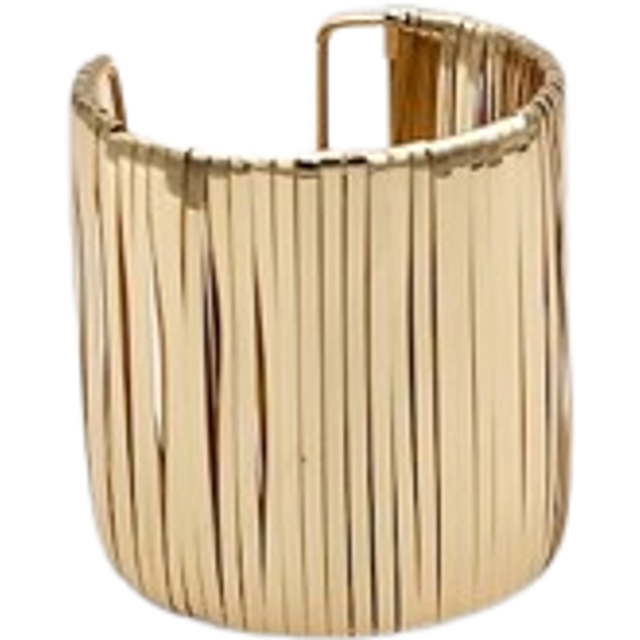Gold Ridge Cuff Bangle, Yellow - One Size
