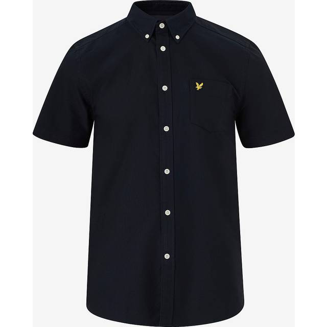 Lyle & Scott, Skjorta, Herr, M, Bomull, Kortärmad Oxford-skjorta - blue (M)