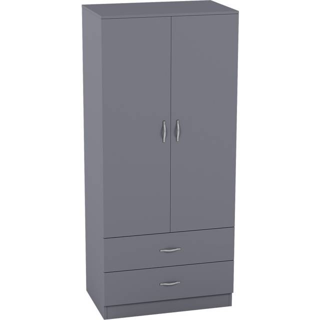 (Grey) Riano 2 Door 2 Drawer Wardrobe Bedroom Storage