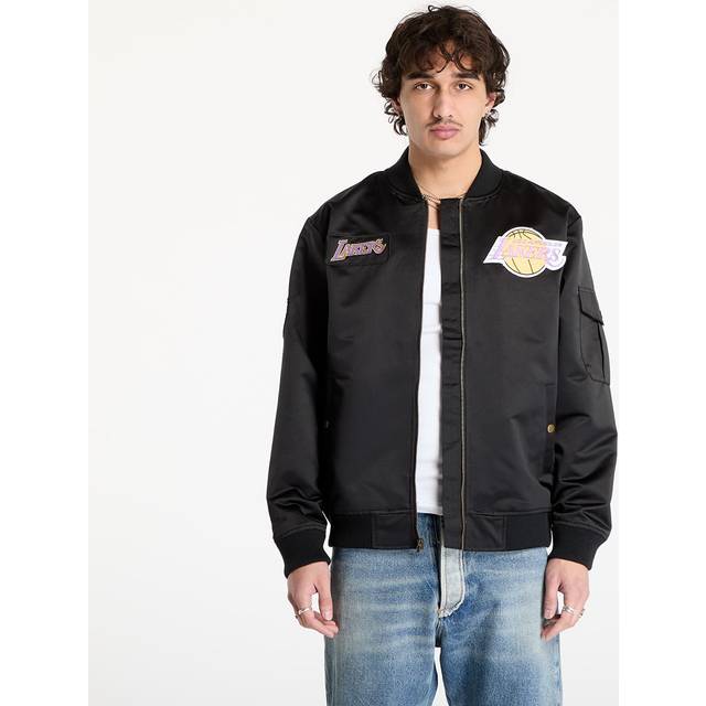 Jacket Mitchell & Ness NBA Team Leader Satin Vintage Logo Lakers Bomber Black XL (XL)