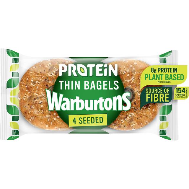 Warburtons Seeded Protein Thin Bagels