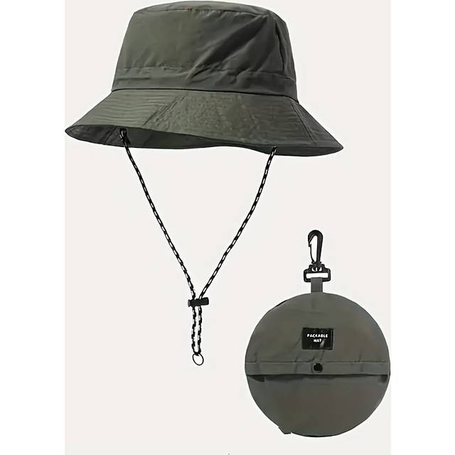 TEMU [lightweight Design] Portable Foldable Hat - Lightweight, Breathable Polyester, Street Style Outdoor Hat With Backpack , Ideal For Fishing And Hiking, Fishing Hat