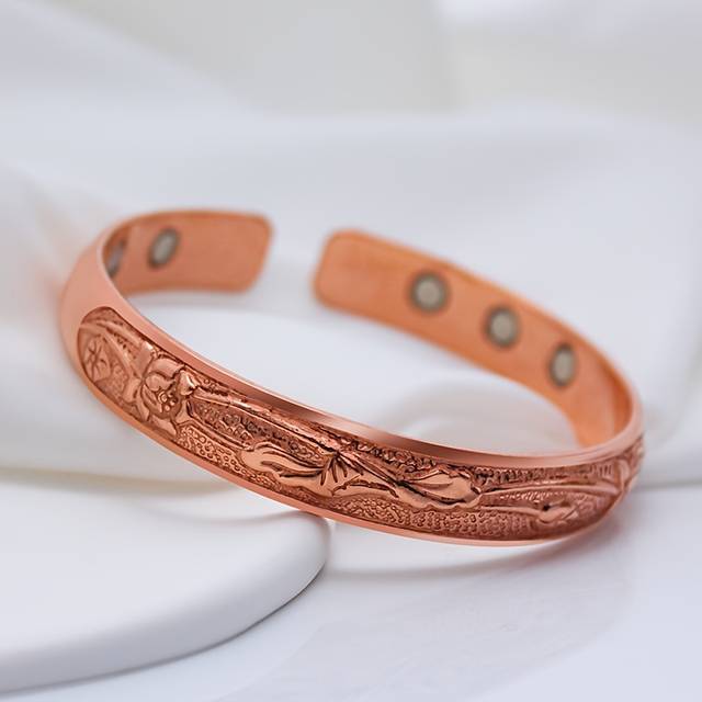 TEMU Magnetic Copper Bracelet - Strong Magnet, & Casual Attire, Ideal Gift For Birthdays, Christmas & Anniversaries