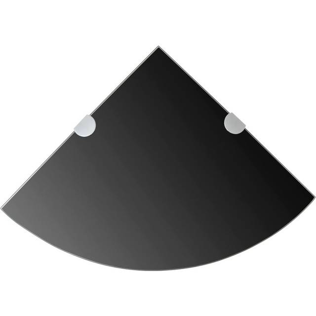 Brylee Corner Glass Shelf - Black (0.8cm H x 25cm W x 25cm D)