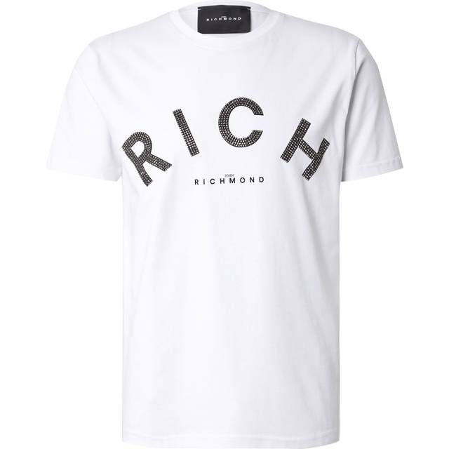 John Richmond, Topp, Herr, M, Vita Crewneck T-shirts och Polos - white (M)