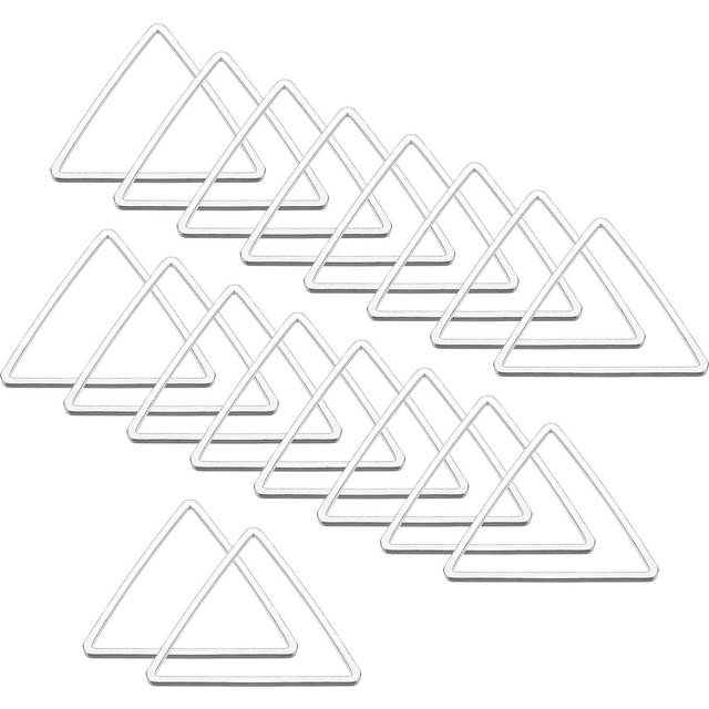 Beading hoop earrings, 60pcs triangle beading findings(24mm, silver)