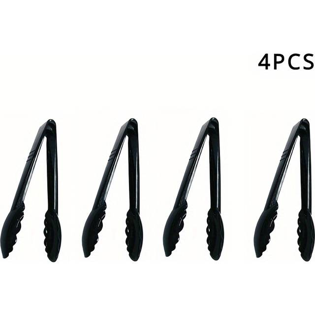TEMU 2/4/6/12/24pcs Plastic Tongs For Serving 9.45 Inch - Heavy-duty Hard Plastic Reusable Or Disposable Serving Tongs For Catering, Dinner Parties, Banquets, Buffets, Events, Weddings And Use, Black