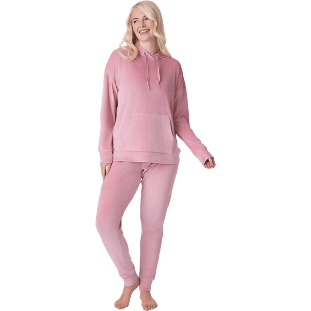Supersoft Velour Loungewear Pyjama Set - Pink - 16-18