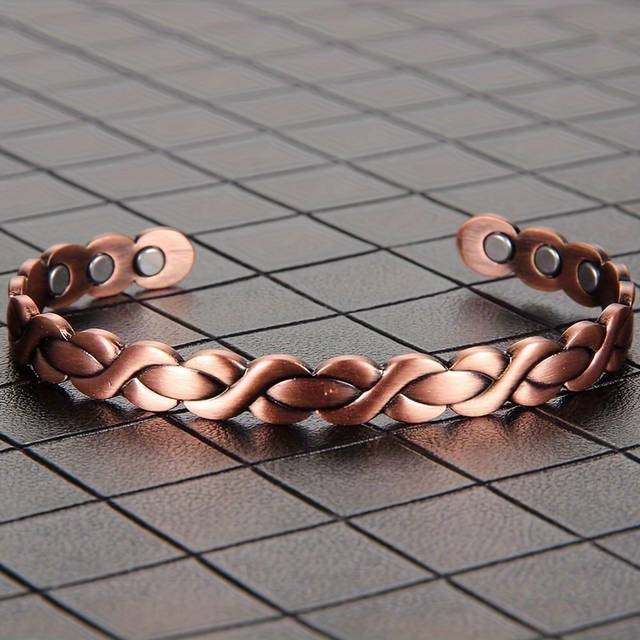 TEMU Adjustable Copper Bracelet For Women, Solid Copper Bangle, Ideal Day Jewelry Gift, 1pc, Jewelry Gifts