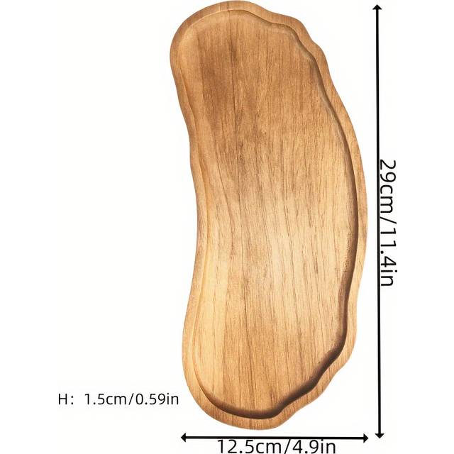 TEMU 1pc Premium Wooden Tray – For Breakfast, Desserts, Snacks & Bread | Ideal For Christmas & Thanksgiving Table Decor, Simple Wooden Tea Tray, Fruit Bowl, Bread Tray