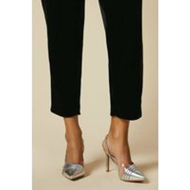 Womens Wide Fit Detroit Slingback Court Shoes - Silver - 8