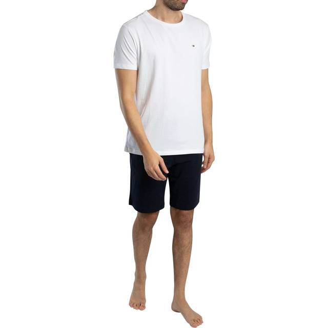 Short Pyjamas with Vest Top - Blue/White - M