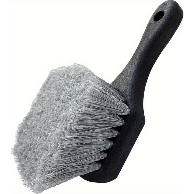 TEMU 1pc Soft Bristle Car Wash Brush – And Tire Cleaning, Plastic Handle, Scratch-free Auto Detailing Tool For Upholstery, Wheels, And Tires Cleaning, Car Cleaning Supplies