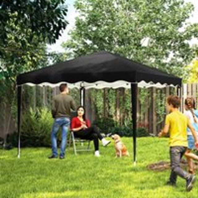 Outsunny 3 x 3m Black Pop Up Gazebo Marquee Tent with Carry Bag
