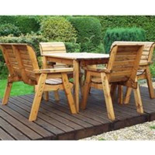 Six Seater Rectangular Table Set (with chairs and benches) - Brown - One Size
