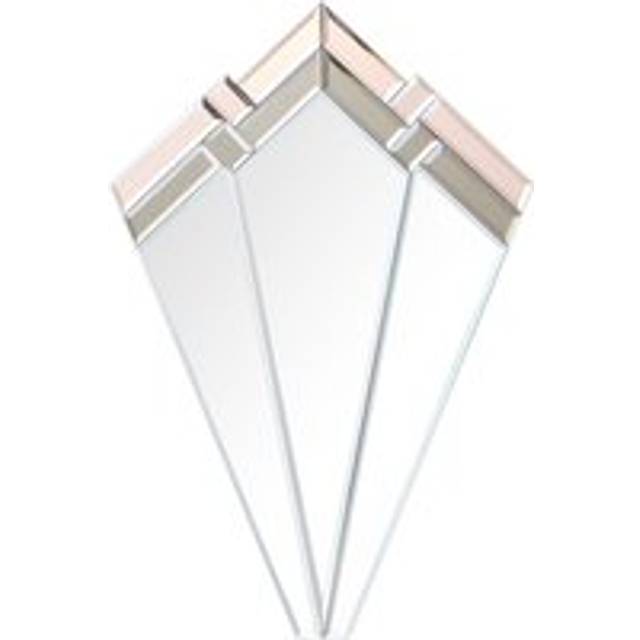Pink & Mocha Art Deco Fan Wall Mirror - 60cm x 40cm Material: Mirrors
