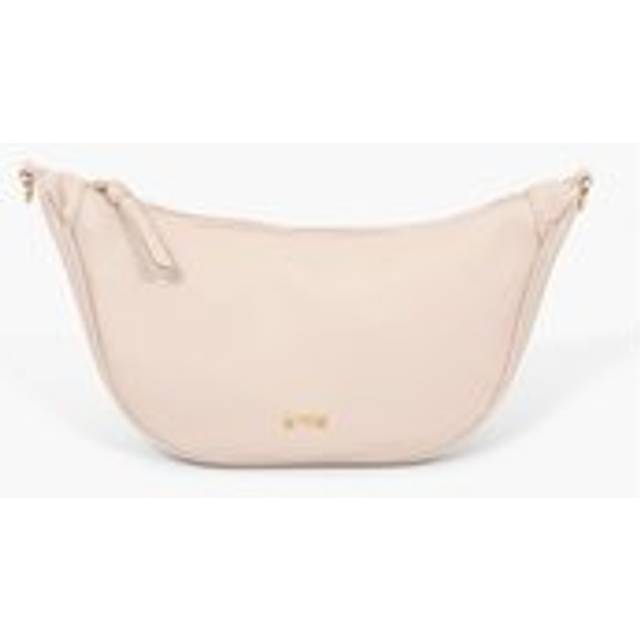 Stevie Half Moon Crossbody Bag - Nude, Pebbled Faux Leather - One Size