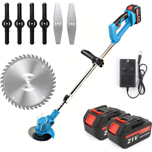 TEMU [machine Only]2 Battery Electric Cordless Grass Trimmer Strimmer Garden Edger Cutter & Charger