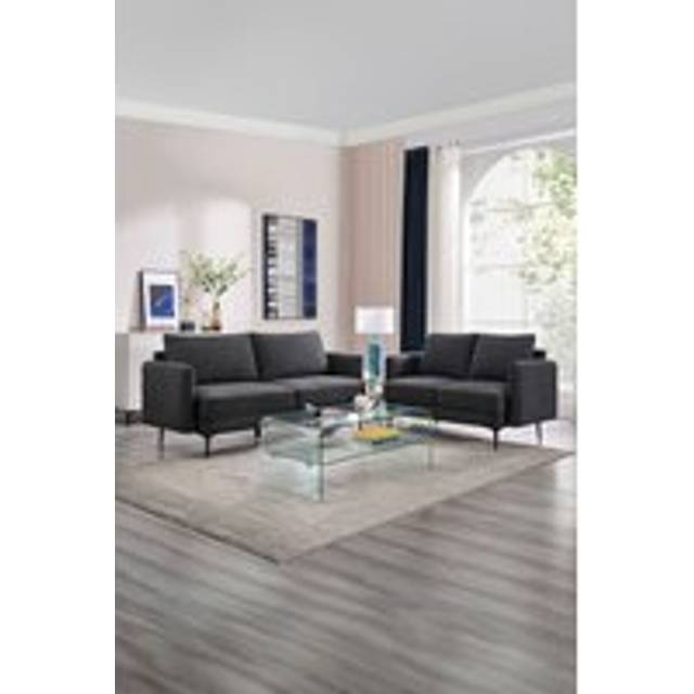 More4Homes Sofia Modern Scandi Style Fabric Living Room 2+3 Seater Sofa Set Charcoal