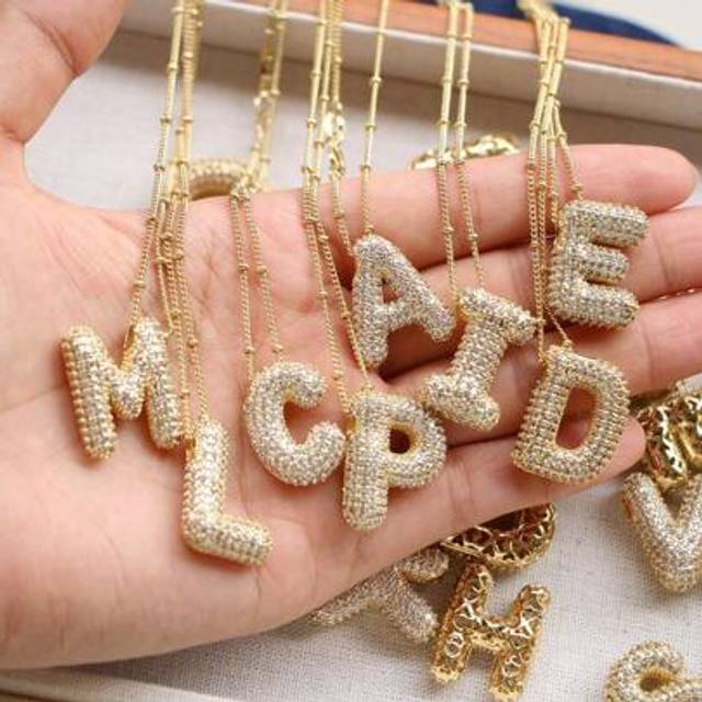 SHEIN Stylish Simple A-Z26 Letter Pendant Necklace Punk Style Necklace For Boys And Girls Birthday Gifts