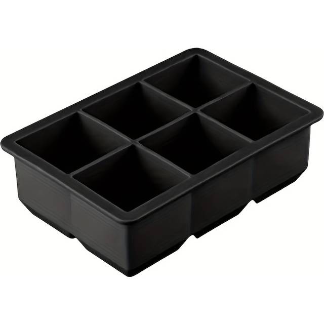 TEMU 1pc 6 Grids Large Size Silicone Ice Cube Molds, Ice Cube Tray With Removable Lids, Reusable Ice Mold, For Keep Drinks Chilled, Kitchen Utensils, Apartment Essentials, Chrismas Party Supplies