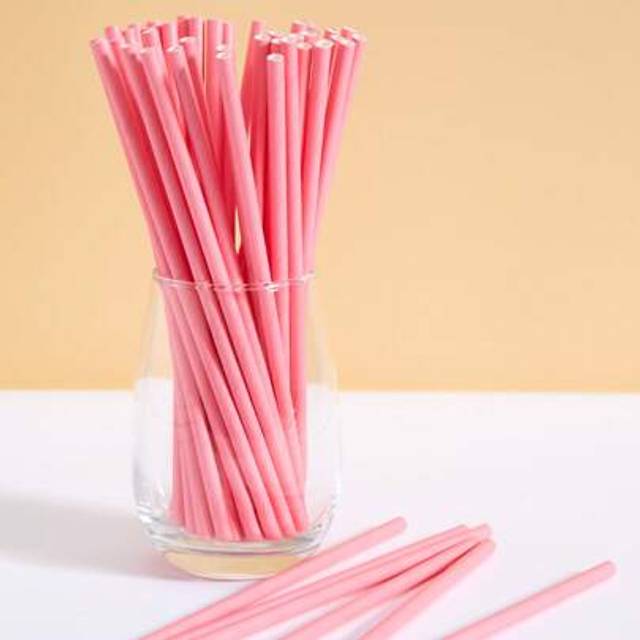 SHEIN 10/25/50/100pcs Disposable Paper Drinking Straws, Pale Pink Color, Candy-Themed Straws, Suitable For Cocktails, Birthdays, BBQs, Events And Celebratio