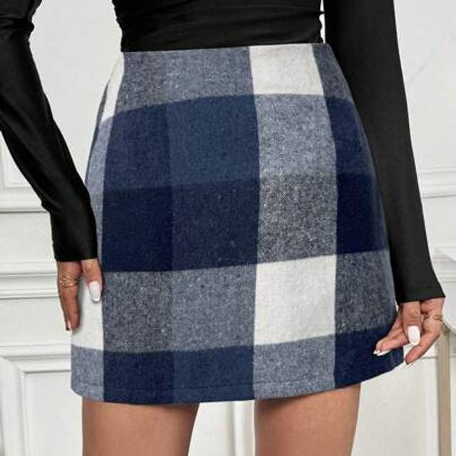 SHEIN Women&#39;s Vintage Coin Inspired Pattern Elegant A-Line Skirt, Autumn/Winter, Versatile