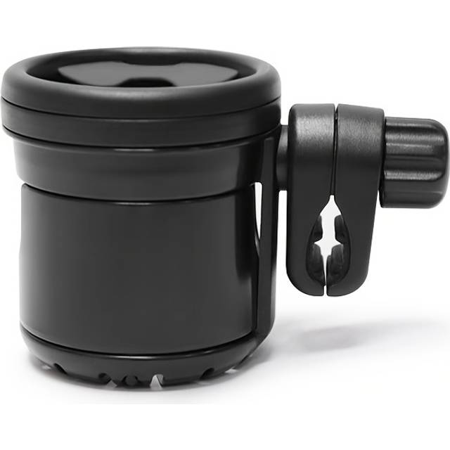 TEMU Stroller Cup Holder - Black Plastic Bottle & Tea Mug Mount With Clamp For ' Strollers, Four-wheelers, And , Stroller Accessories