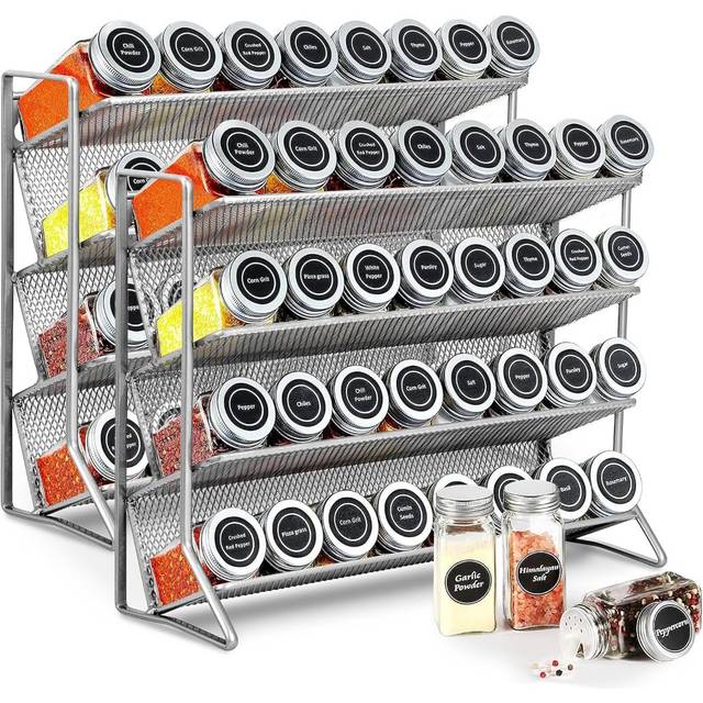 TEMU 2pc 3-tier Spice Rack Free Standing Metal Kitchen Shelf Free Standing Counter Spice Organiser Metal Seasoning Bottle Organizer For Kitchen Countertop Cupboard Pantry