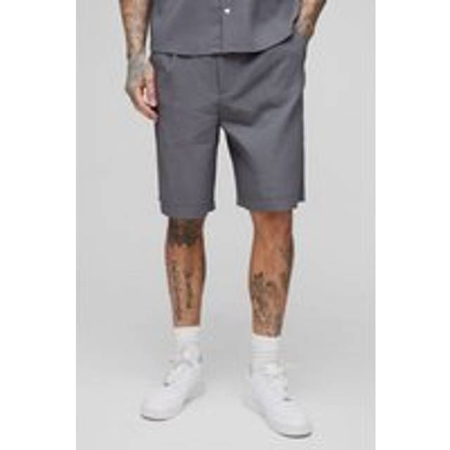 Tall Technical Pleated Relaxed Fit Shorts - Grey - XXL