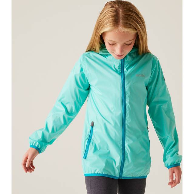 Regatta Kids Lightweight Lever II Waterproof Packaway Jacket Aruba Blue Exotic Plume, Size: 14 Years