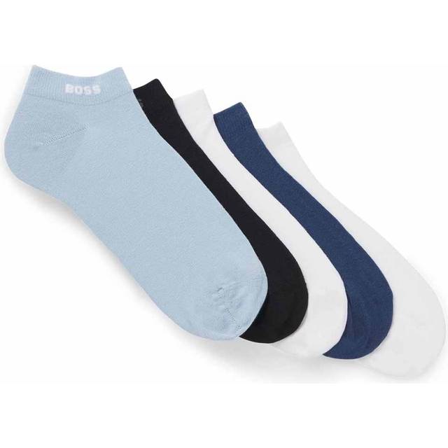 BOSS Logo Trainer Socks, Pack of 5, Blue/Multi
