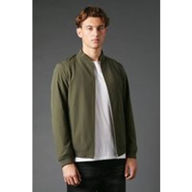 Burton mens bomber jacket khaki black casual full zip ribbed collar cuffs hem