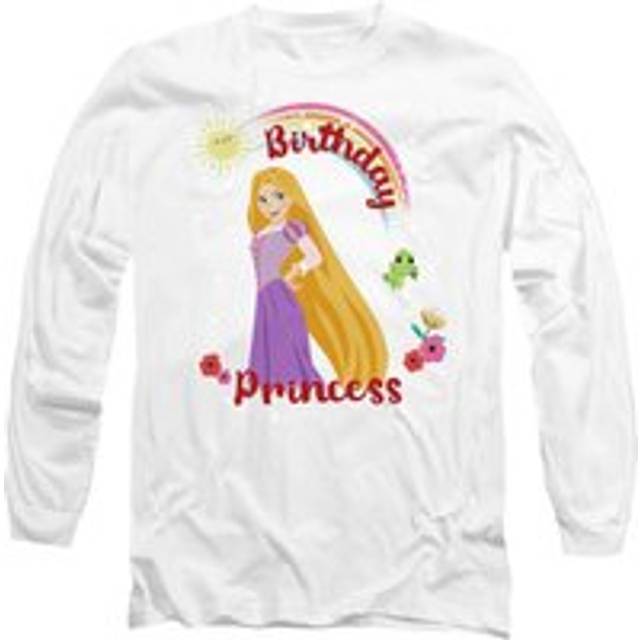Tangled Birthday Princess With Rapunzel And Pascal Long Sleeve T-Shirt, White - XXL