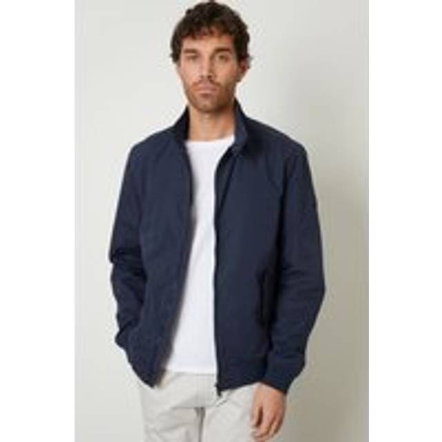 Zip Up Harrington Style Jacket - Navy - XL