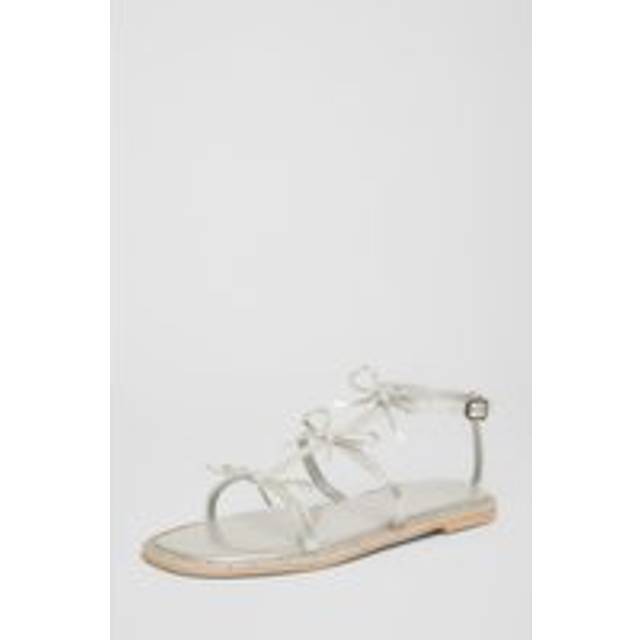Silver Diamante Flat Sandals
