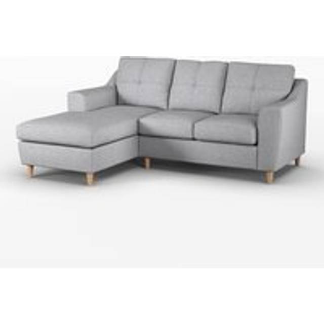 Baxter Fabric L Shaped 3 Seater Corner Sofa With Chaise Left Hand Facing - Charcoal, Silver, Oatmeal or Sage - One Size