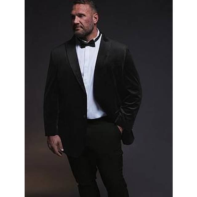 Tailored Velvet Blazer - Black - 52R