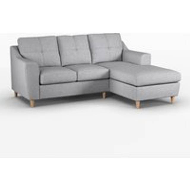Baxter Fabric L Shaped 3 Seater Corner Sofa With Chaise Right Hand Facing - Charcoal, Silver, Oatmeal or Sage - One Size