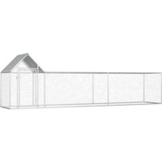 Chicken Coop 5x1x1.5 m Galvanised Steel - Silver - One Size