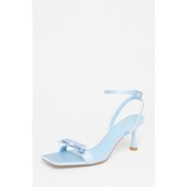 QUIZ Blue Satin Bow Heels - uk 4