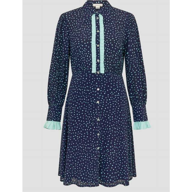 Novie Spot Print Mini Shirt Dress Blue - 20