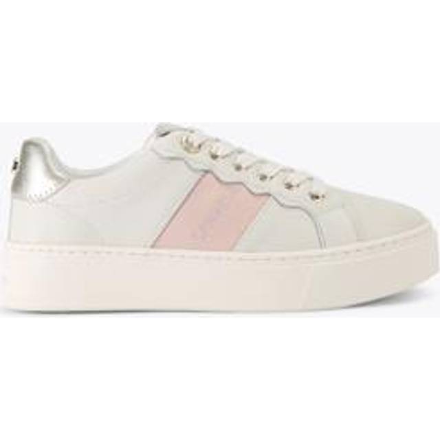 Carvela Castella Leather Blend Lace Up Trainers, White
