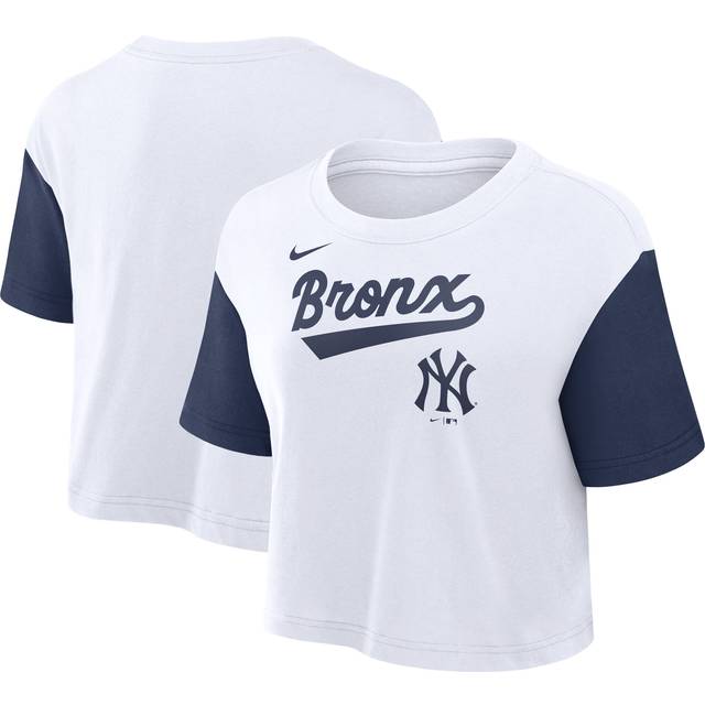 New York Yankees Nike Script Crop Tee - Womens