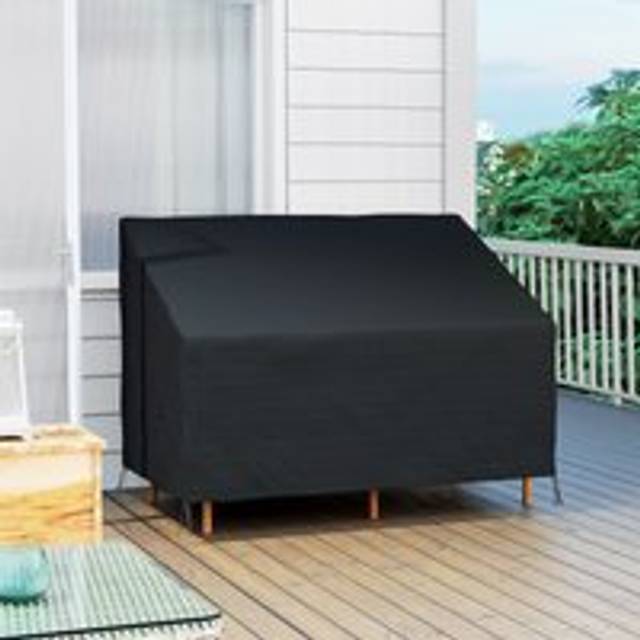 Outsunny 2 Seater Rain Cover Garden Sofa Chair Protector 140x84x56/94 cm, Black