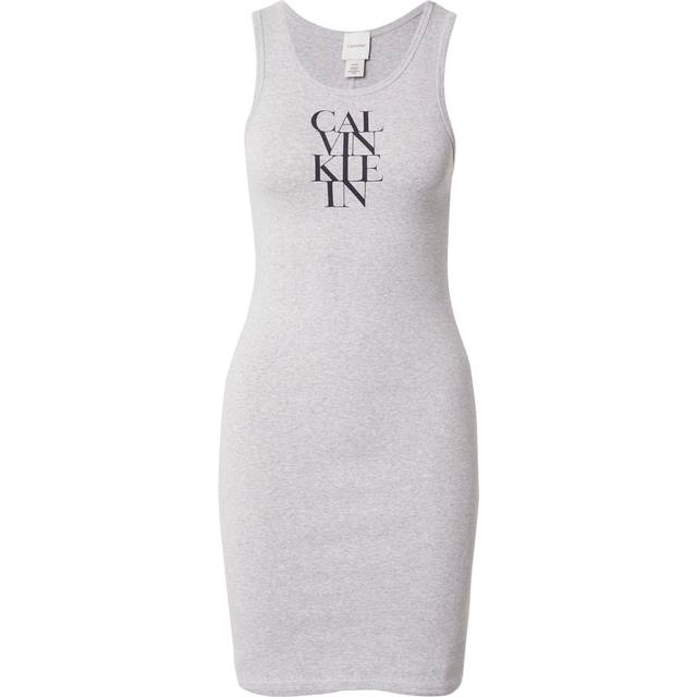 Calvin Klein Jeans Sl Cotton 1X1 Rib Dress Gray L (L)