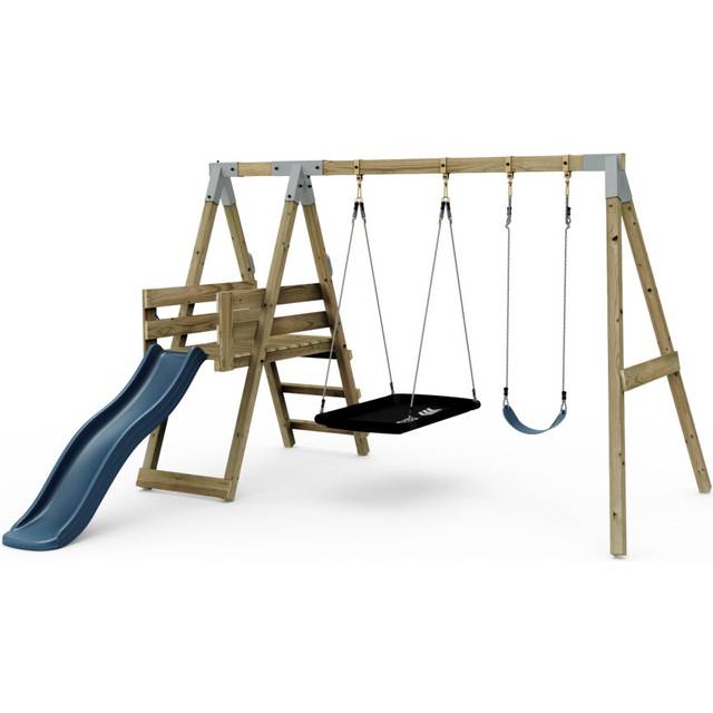 Premium Double Swing with Deck - Flex and Boat Navy Blue
